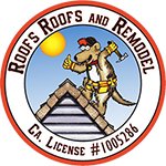 Roofs Roofs and Remodel Logo